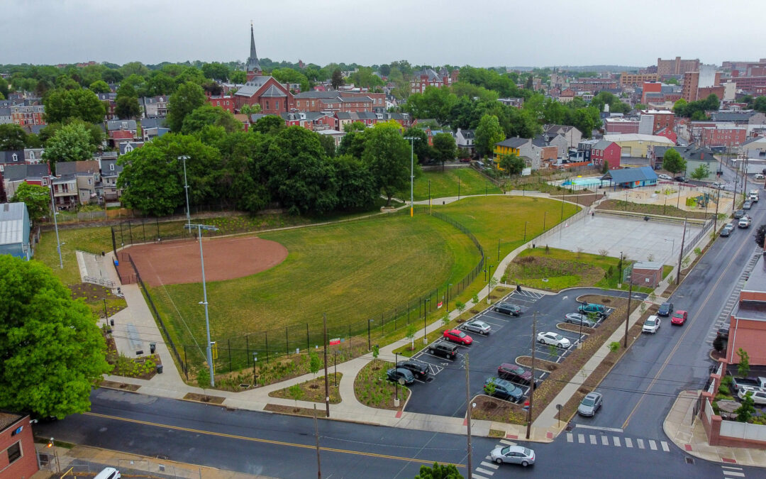 drone view of culliton park in lancaster pa